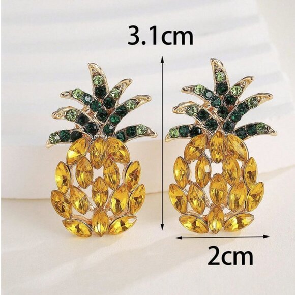 Pineapple Stud Earrings For Women's Summer Beach Accessories - Picture 4 of 7